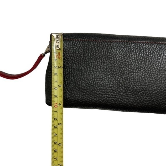 Borlino black Italian leather clutch bag wristlet
